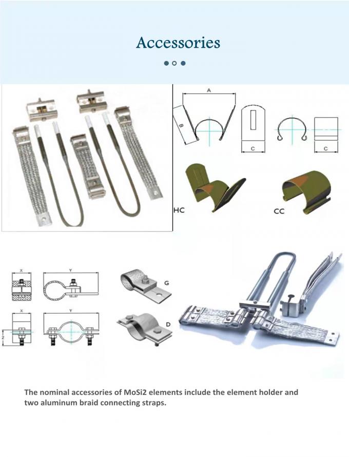 1800c U Tipo Mosi2 Elemento de aquecimento de disilicida de molibdênio para fornos elétricos 2