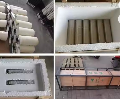 1500~1625°C Elemento Sic Duplo Espiral Alta Resistência à Temperatura Elemento de aquecimento de Carbono de Silício Para Forno