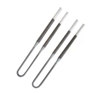 Elemento de aquecimento SiC com temperatura máxima de operação de 1500°C, resistente à corrosão e alta eficiência térmica para fornos industriais